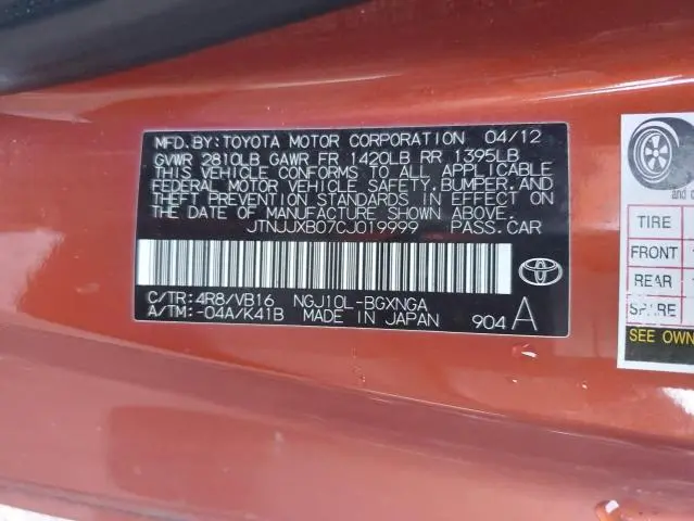 2012 TOYOTA SCION IQ   