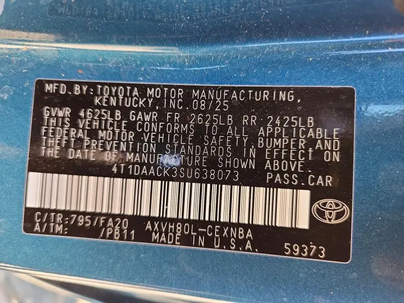 2025 TOYOTA CAMRY LE  