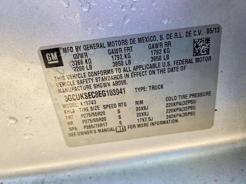 2014 CHEVROLET SILVERADO K1500 LTZ  