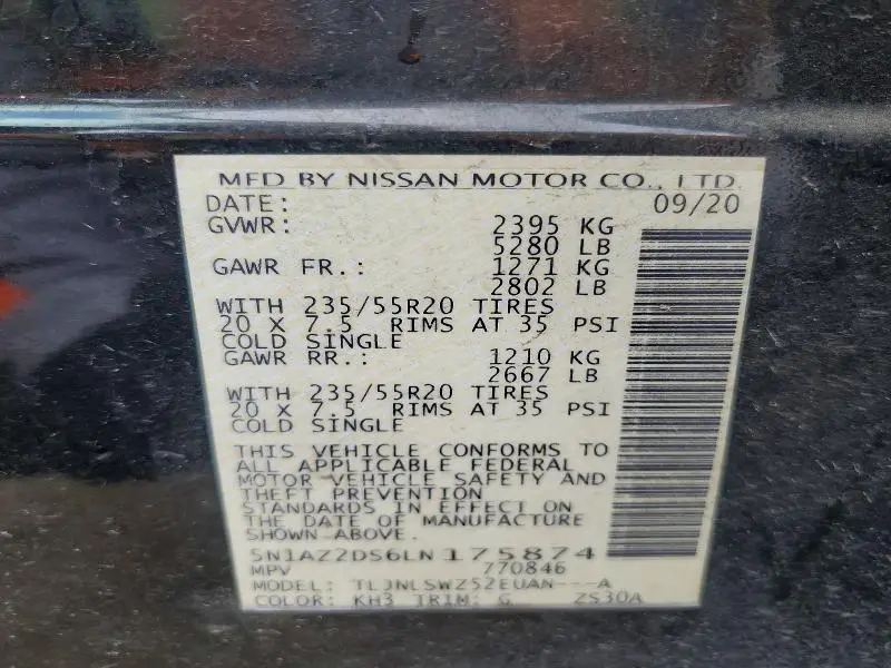 2020 NISSAN MURANO PLATINUM  