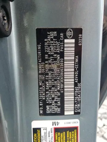2011 TOYOTA CAMRY BASE  