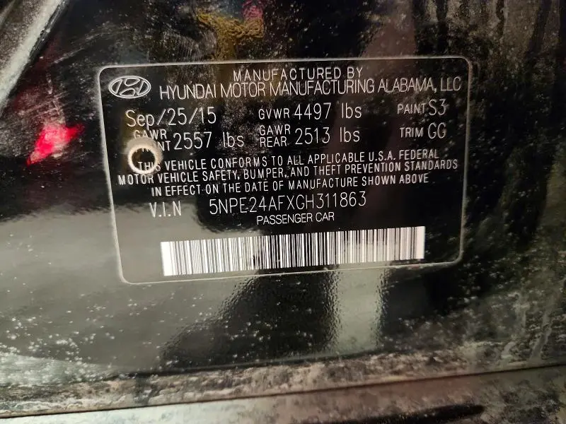 2016 HYUNDAI SONATA SE  