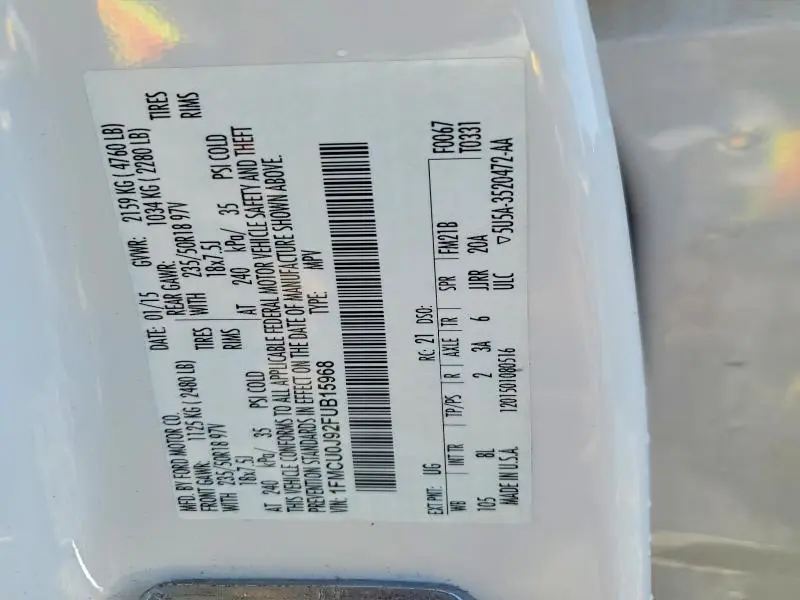 2015 FORD ESCAPE TITANIUM  