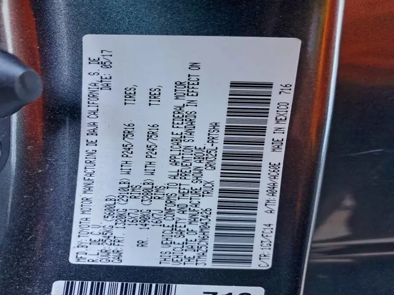 2017 TOYOTA TACOMA DOUBLE CAB  