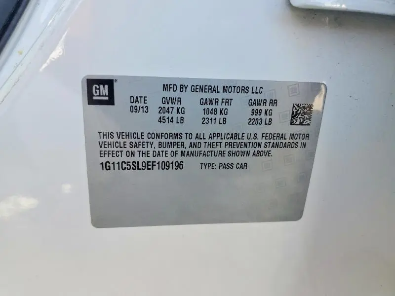 2014 CHEVROLET MALIBU 1LT  
