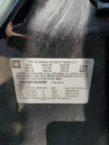2011 CHEVROLET EQUINOX LS  