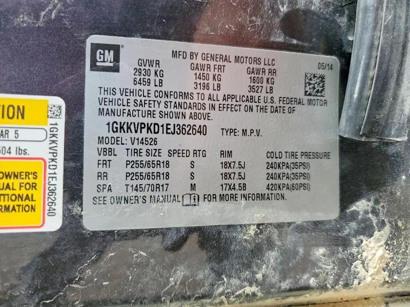 2014 GMC ACADIA SLE  