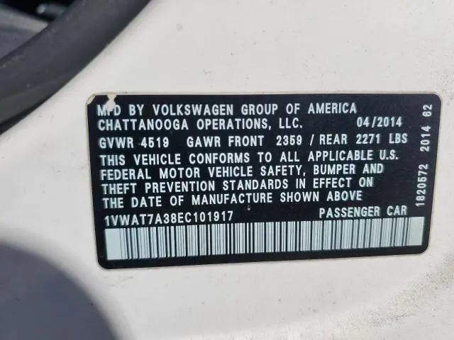 2014 VOLKSWAGEN PASSAT S  