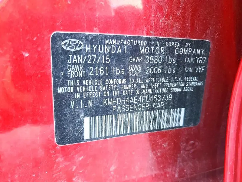 2015 HYUNDAI ELANTRA SE  