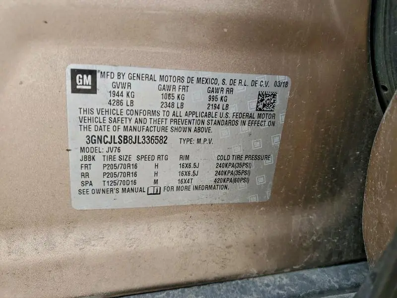 2018 CHEVROLET TRAX 1LT  