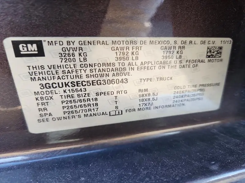 2014 CHEVROLET SILVERADO K1500 LTZ  