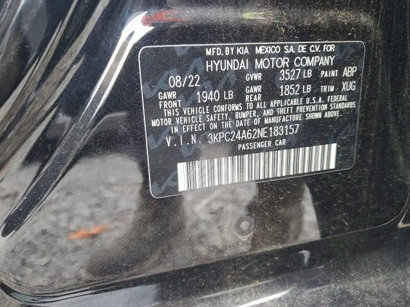 2022 HYUNDAI ACCENT SE  