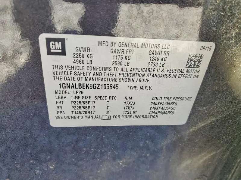 2016 CHEVROLET EQUINOX LS  