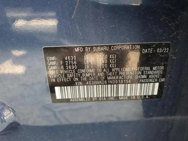 2022 SUBARU LEGACY PREMIUM  