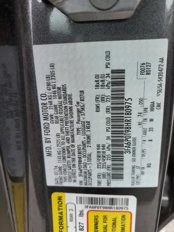 2017 FORD FUSION SE  