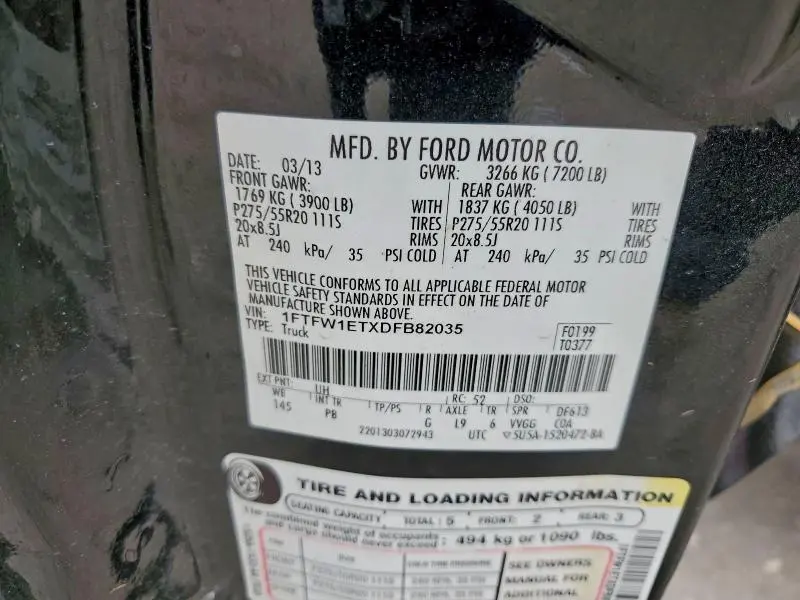 2013 FORD F150 SUPERCREW  