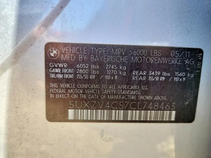 2012 BMW X5 XDRIVE35I  