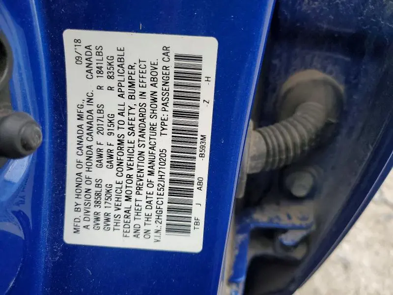 2018 HONDA CIVIC SI  