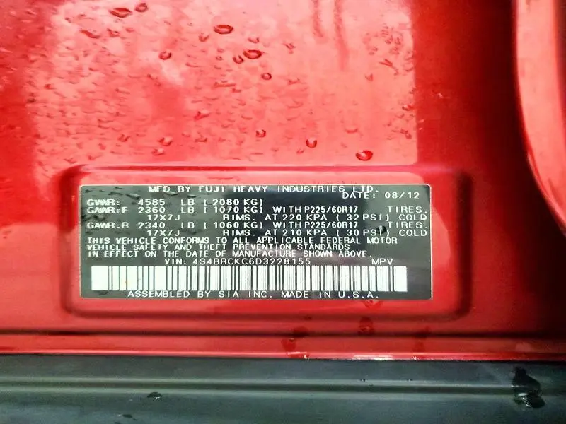 2013 SUBARU OUTBACK 2.5I LIMITED  