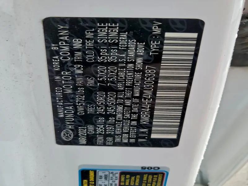 2021 HYUNDAI PALISADE SEL  