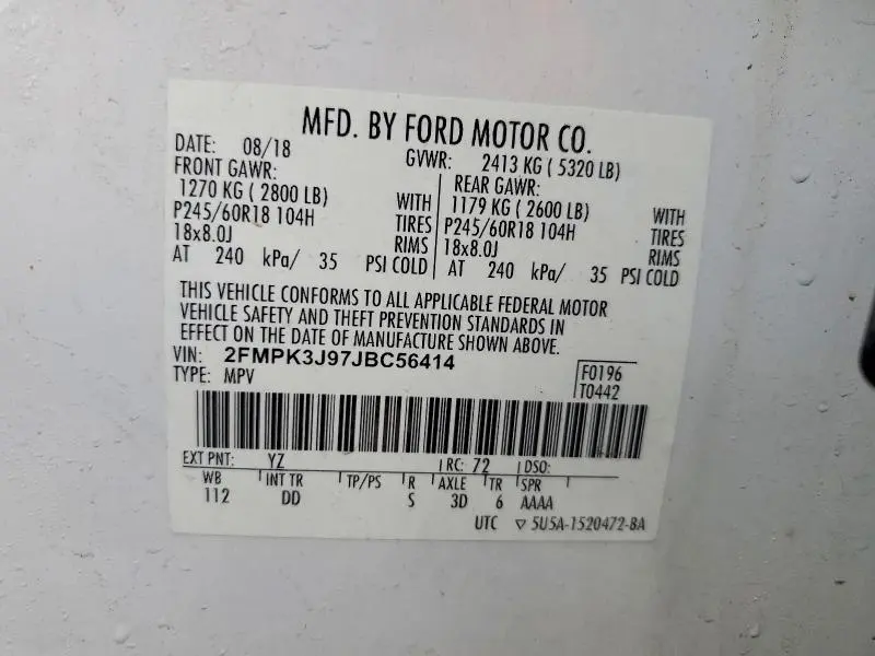 2018 FORD EDGE SEL  