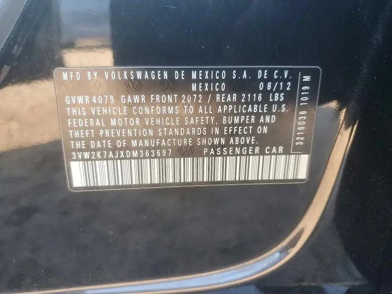 2013 VOLKSWAGEN JETTA BASE  