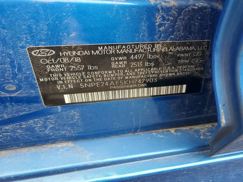 2019 HYUNDAI SONATA SE  