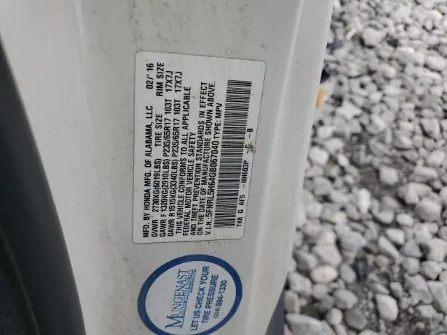 2016 HONDA ODYSSEY EXL  