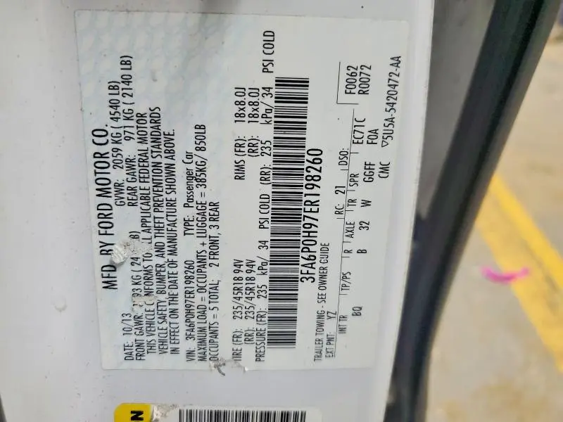 2014 FORD FUSION SE  