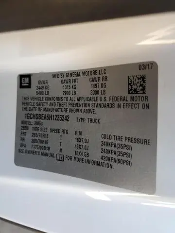 2017 CHEVROLET COLORADO