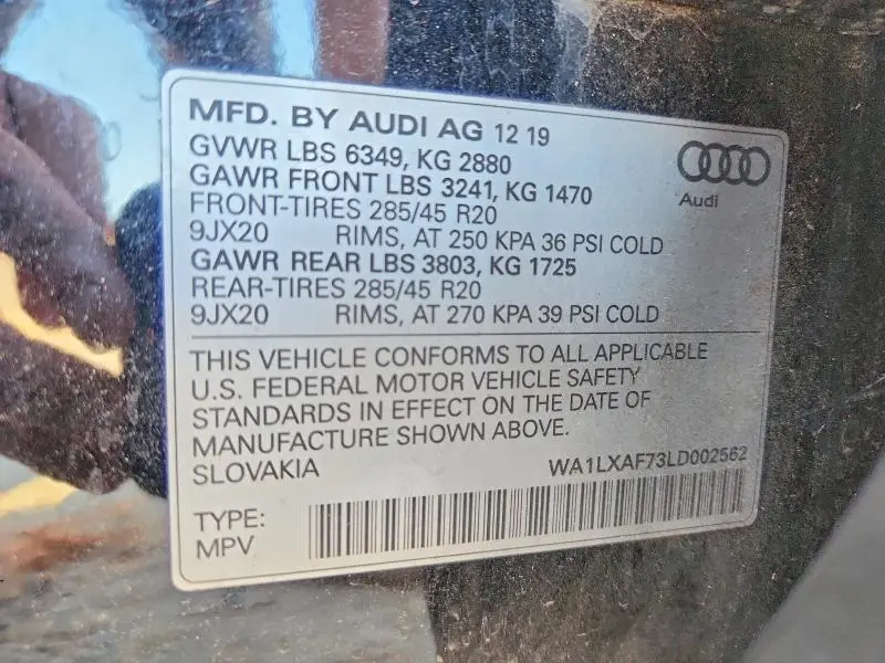 2020 AUDI Q7 PREMIUM PLUS  