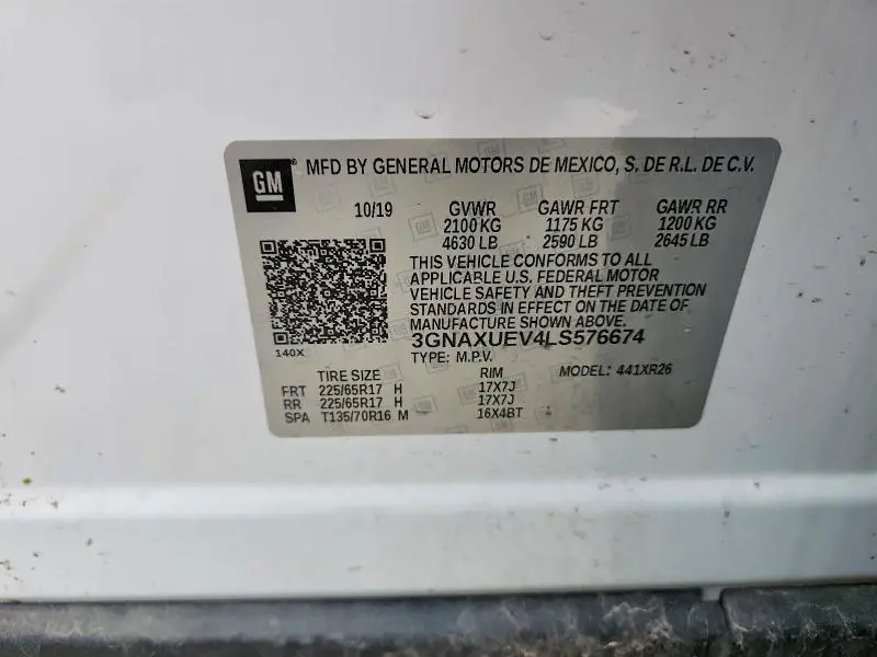 2020 CHEVROLET EQUINOX LT  