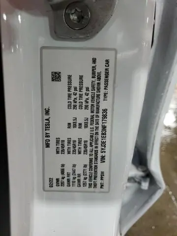 2022 TESLA MODEL 3   