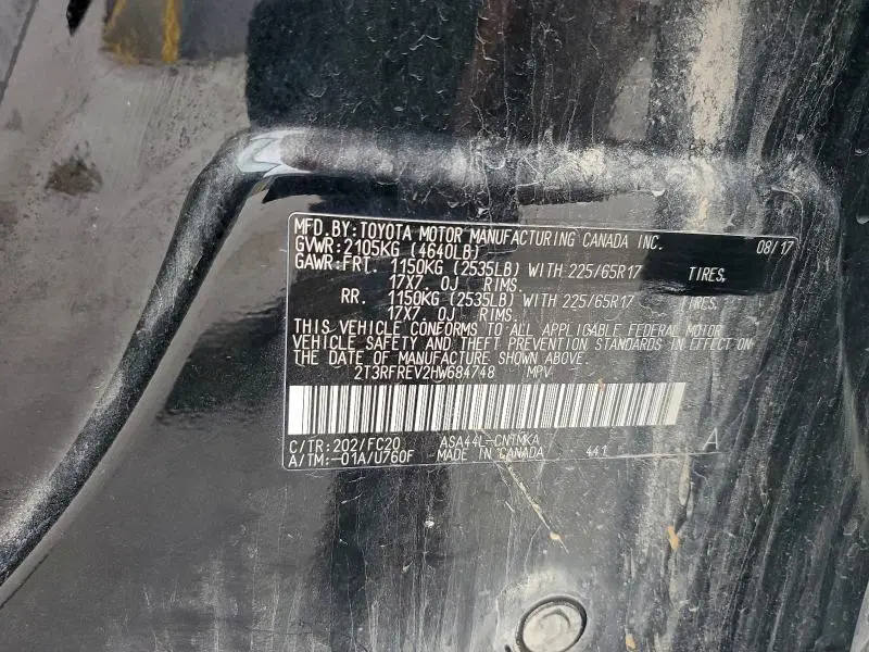 2017 TOYOTA RAV4 XLE  