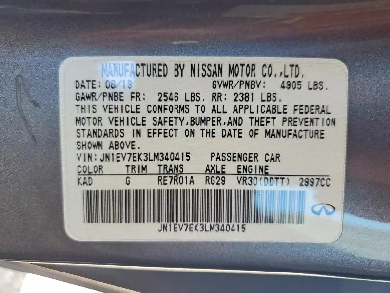 2020 INFINITI Q60 3.0T LUXE  