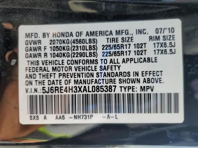 2010 HONDA CR-V LX  