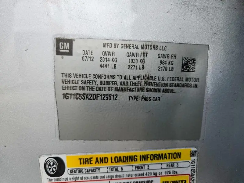 2013 CHEVROLET MALIBU 1LT  