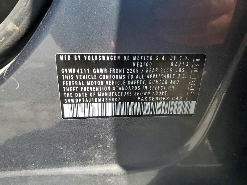 2013 VOLKSWAGEN JETTA SE  