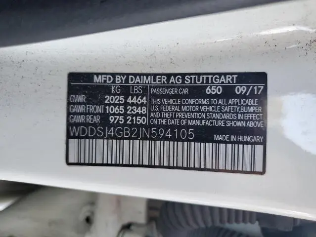 2018 MERCEDES-BENZ CLA 250 4MATIC  