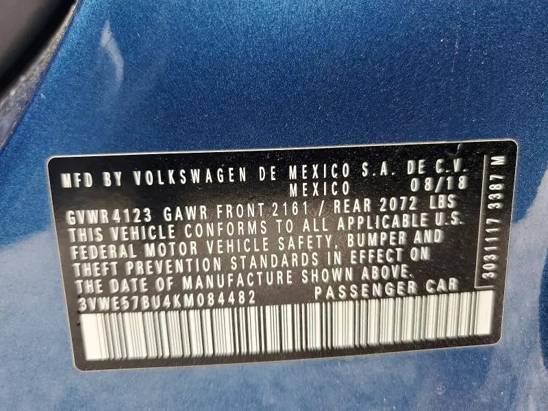 2019 VOLKSWAGEN JETTA SEL  