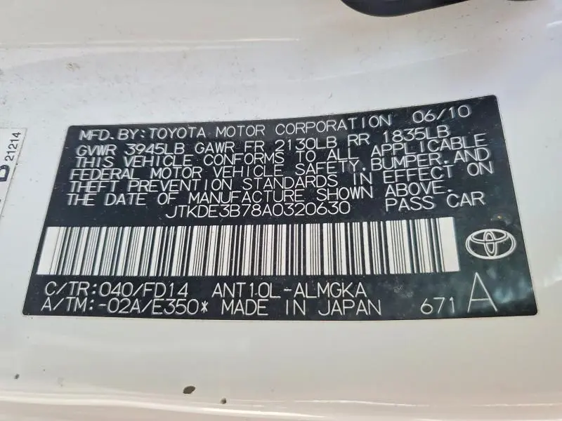 2010 SCION TC BASE  