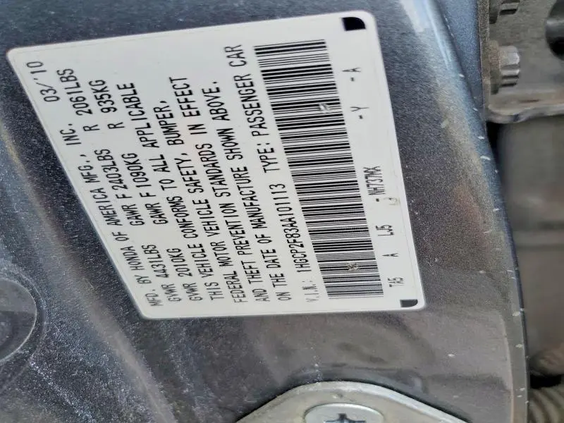 2010 HONDA ACCORD EXL  