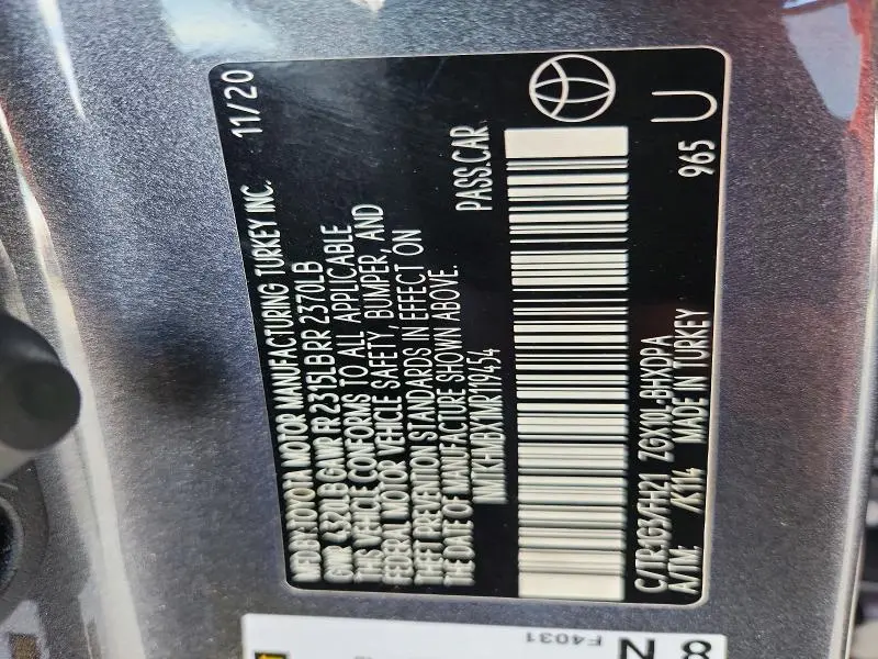 2021 TOYOTA CHR   