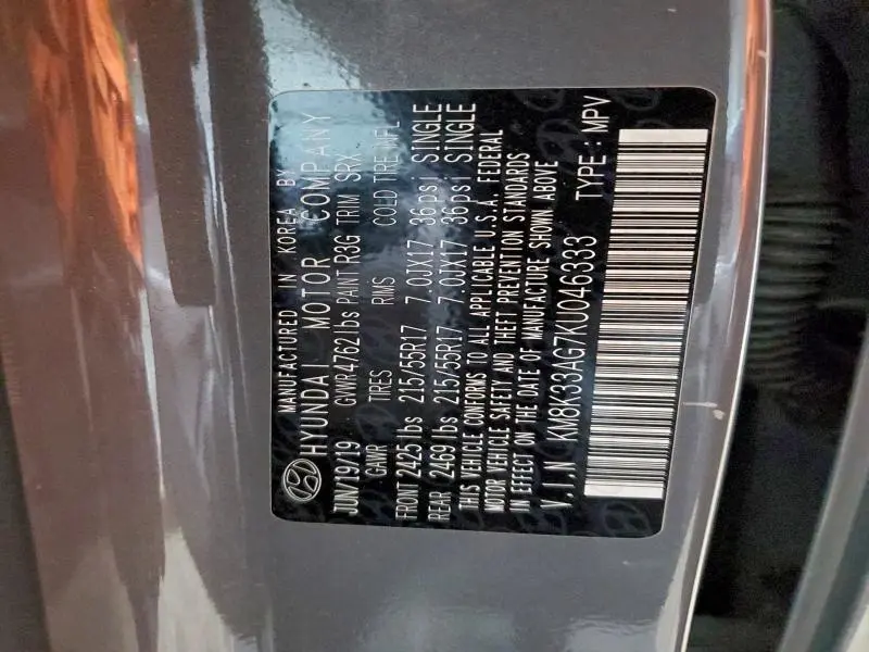 2019 HYUNDAI KONA LIMITED  