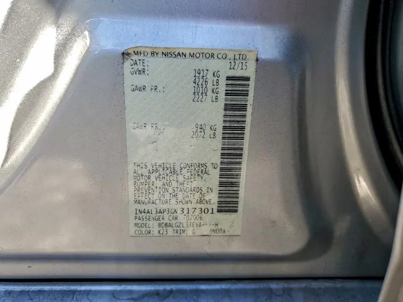 2016 NISSAN ALTIMA 2.5  