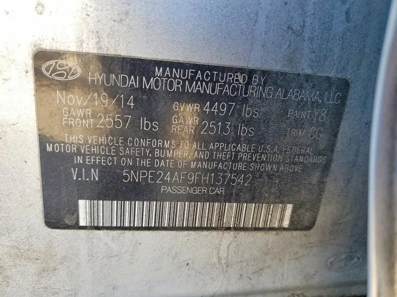 2015 HYUNDAI SONATA SE  