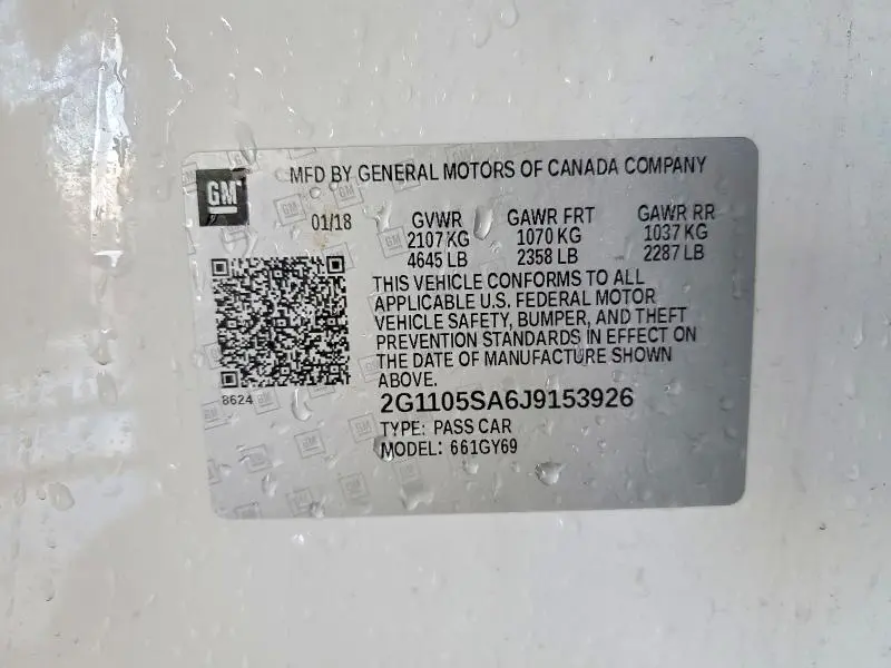 2018 CHEVROLET IMPALA LT  