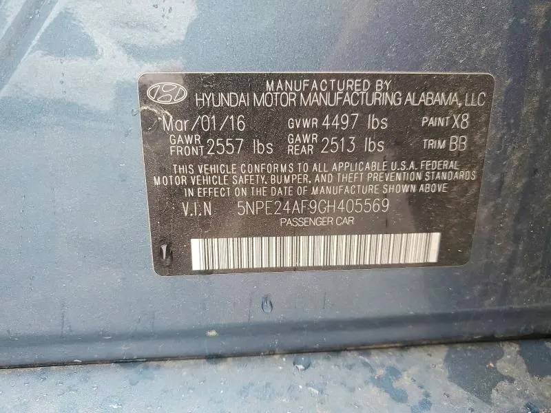 2016 HYUNDAI SONATA BASE  