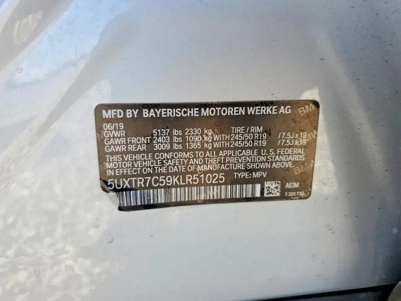 2019 BMW X3 SDRIVE30I  