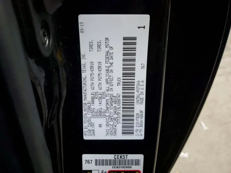 2020 TOYOTA TUNDRA SR5  